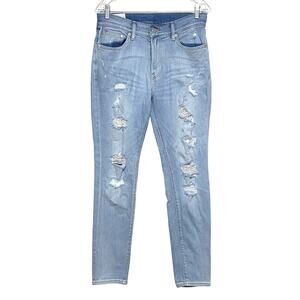 H&M Skinny Fit Coupe Moulante Jeans Mens 30x32 Distressed Ripped Grunge Skater